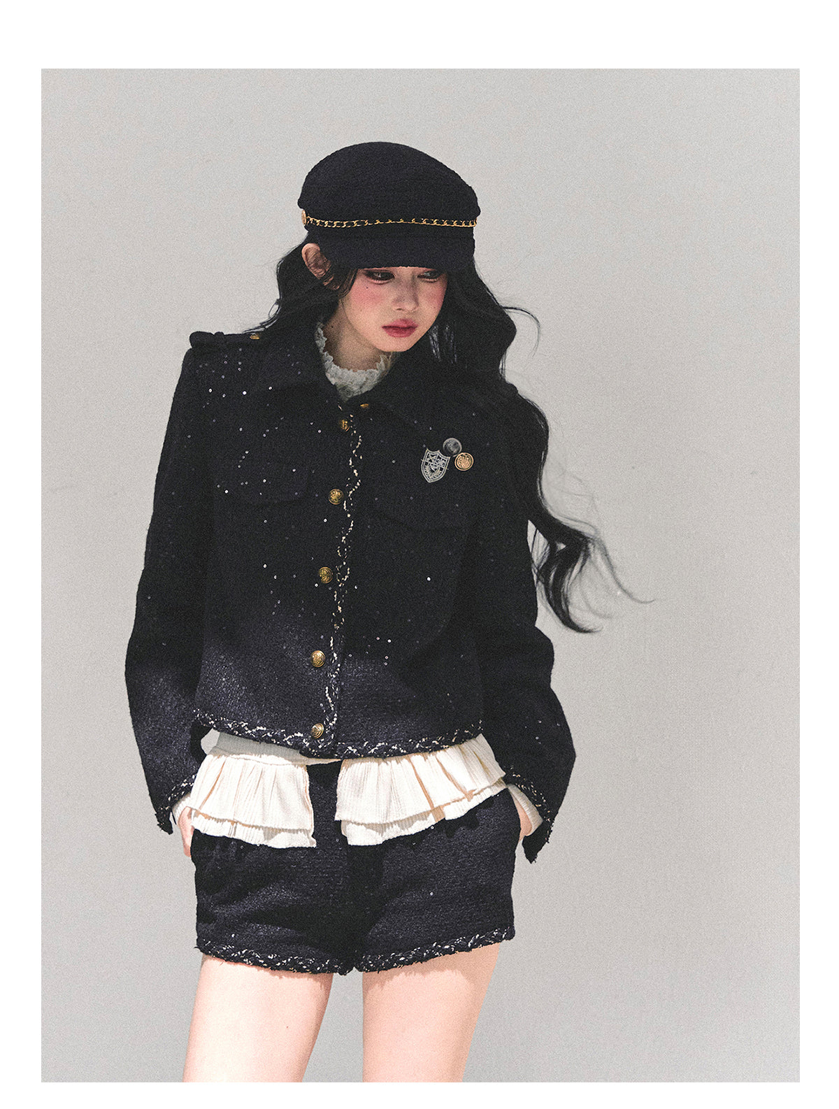 SHAOYEYAN Women's Chanel Style Rich Girl Suit, Three-Piece Winter Coat, Aomalm "Twilight Engulfs Me"