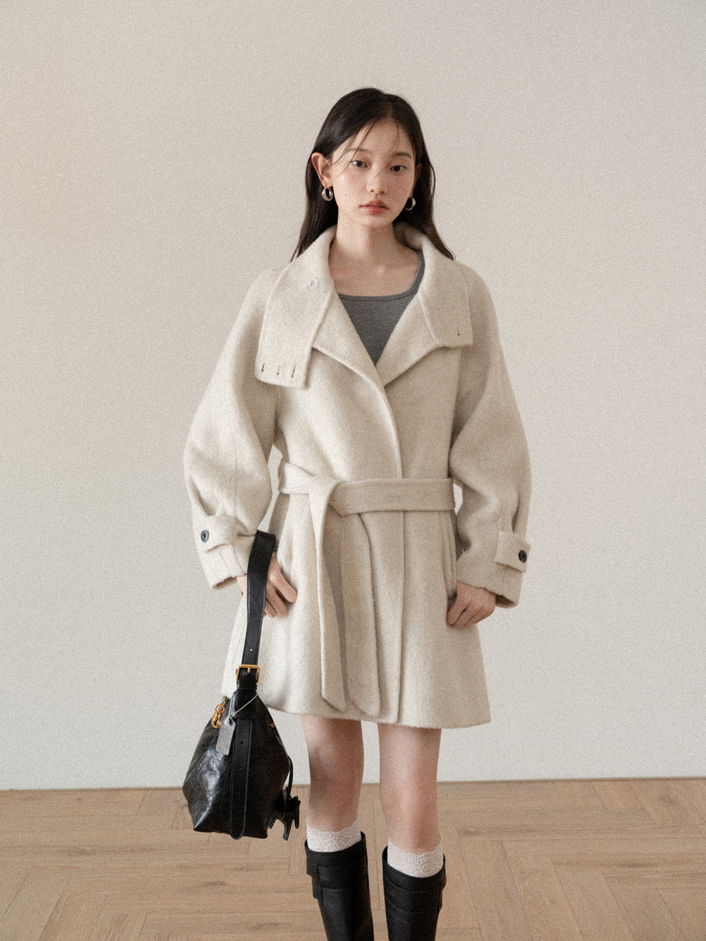 CANTONSTORY Yangcheng Story Korean style 70 double-sided wool coat made of fleece for women winter new design slimming waist