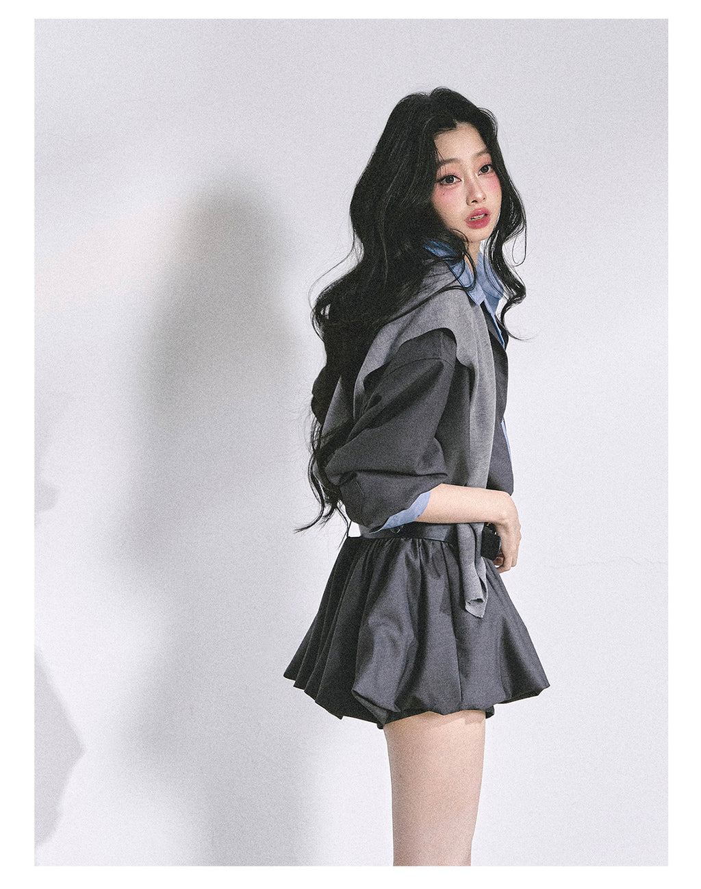 SHAOYEYAN Hepburn style shirt dress with shorts for women autumn waist hugging short skirt bright student style