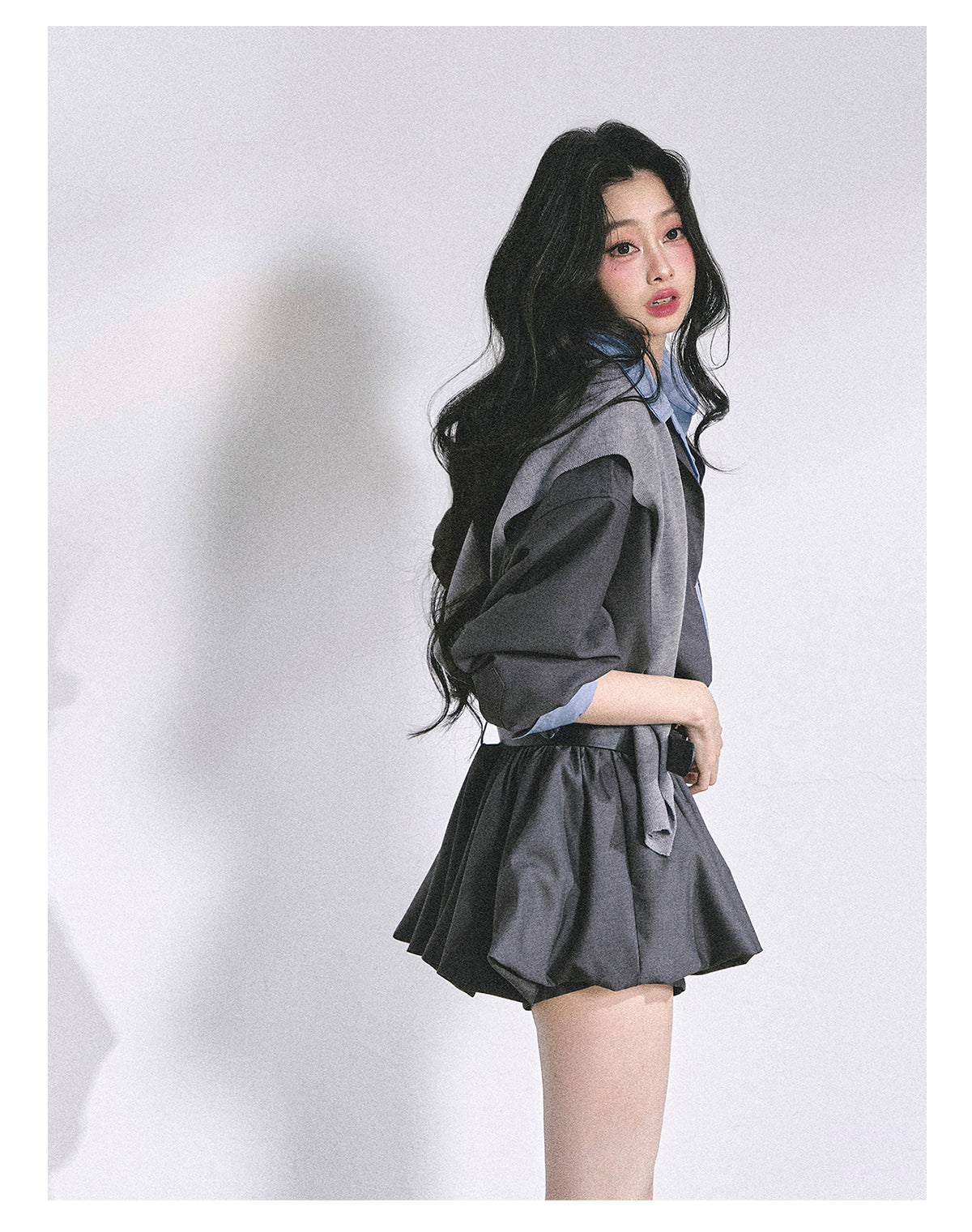 SHAOYEYAN Hepburn style shirt dress with shorts for women autumn waist hugging short skirt bright student style
