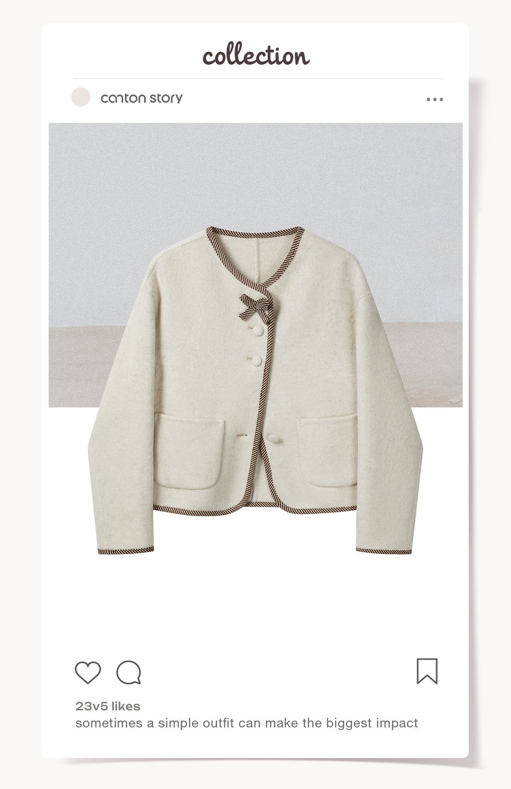 CANTONSTORY Yangcheng Story Korean style 70% wool double-sided wool coat for women winter new sweet (with handbag))