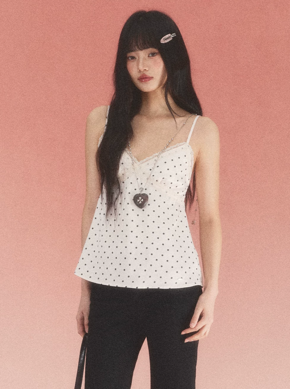 Weekendhub Women's Weekendhub Lace Polka Dot Tank Top - Gorgeous Thai style sleeveless tank top