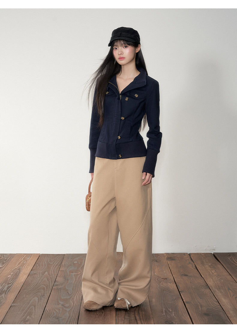 Soote Season Korean Style Turtleneck Zipper Slim Fit Jacket