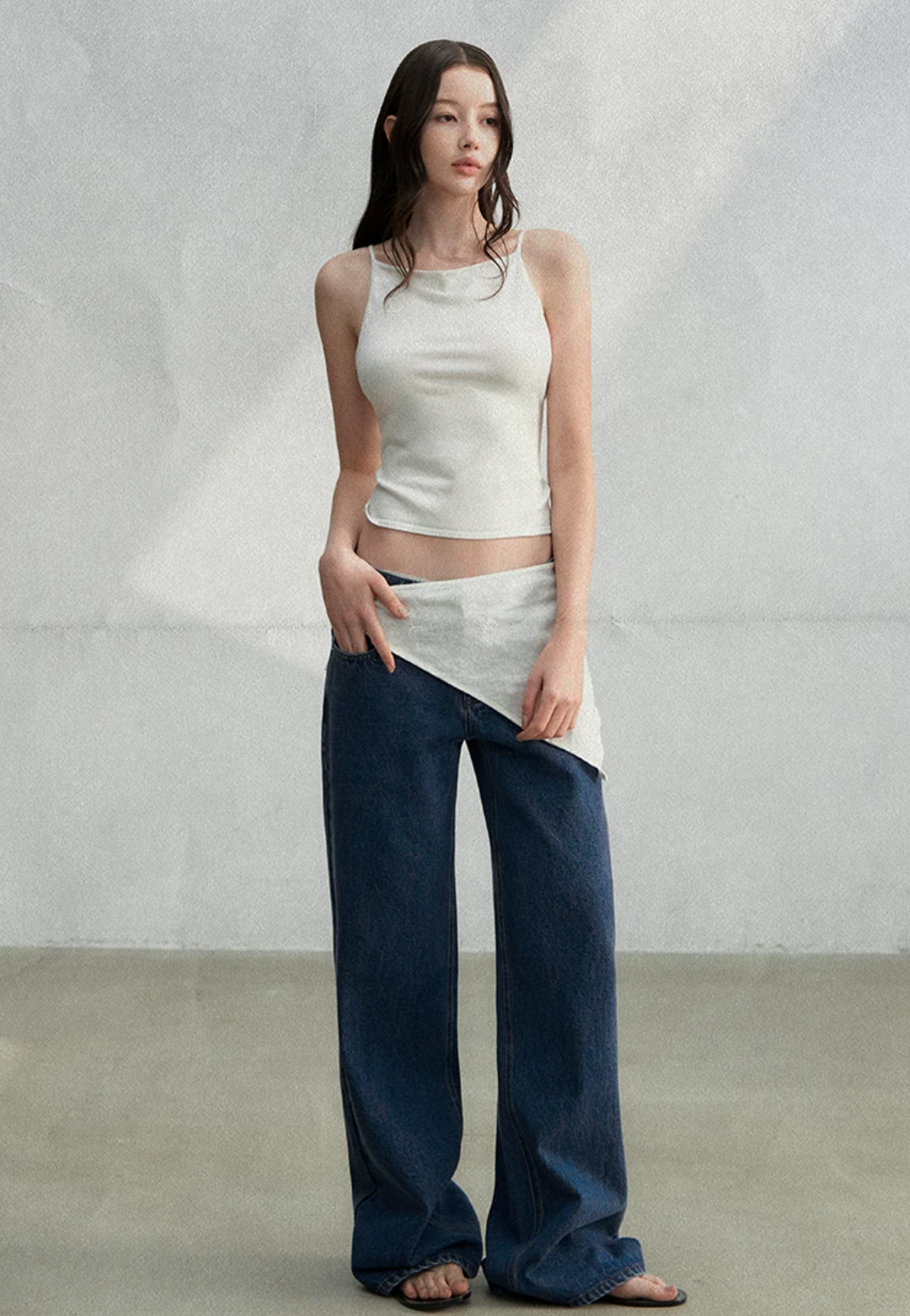 LaluneDuCiel Lightweight, minimalist knit camisole, knotted back, Lyocell, suitable for women