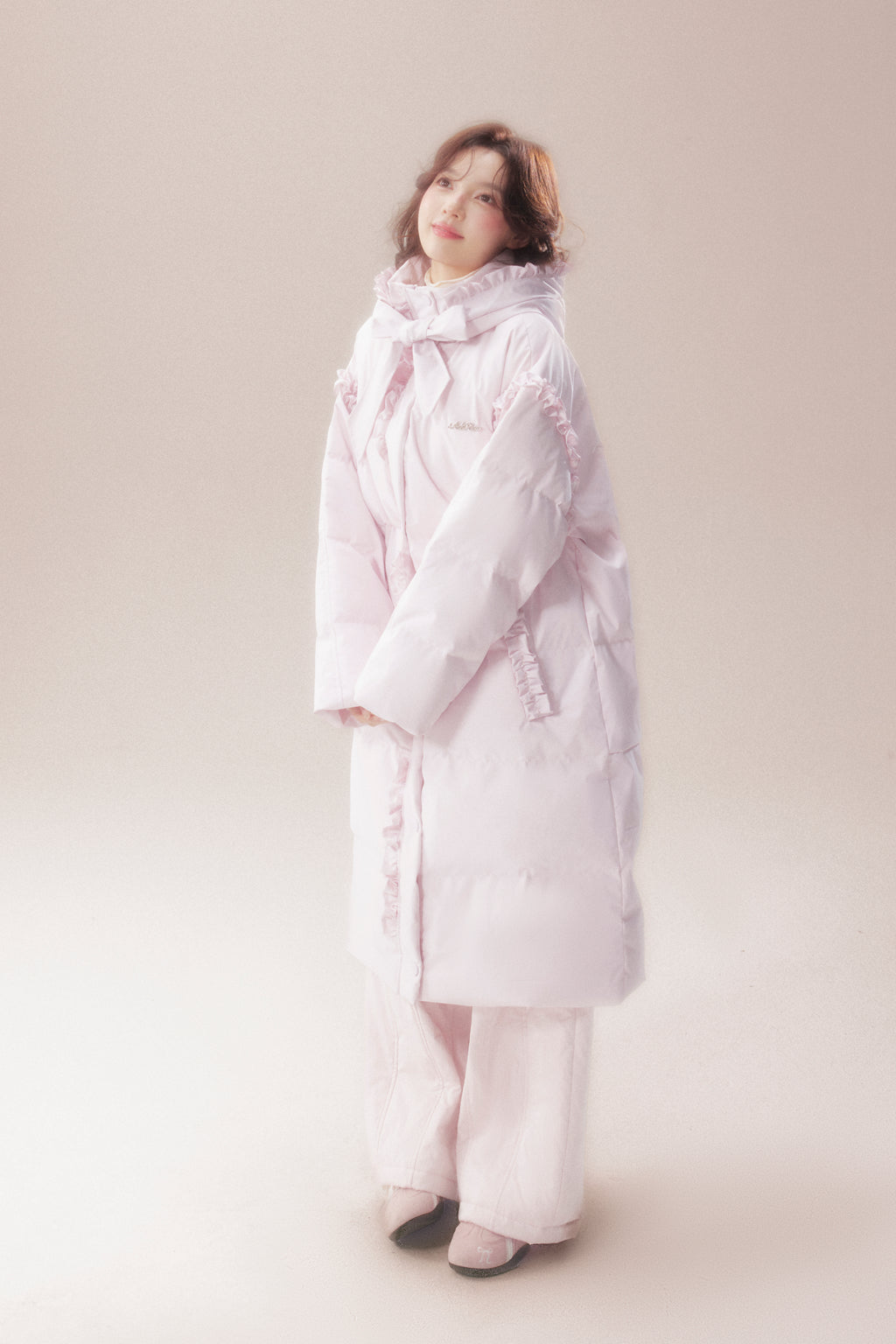 AORAA【極寒シリーズ】「雪国のあったか冬」オリジナルデザイン レーストリム付き防水ロングダウンジャケット第3世代