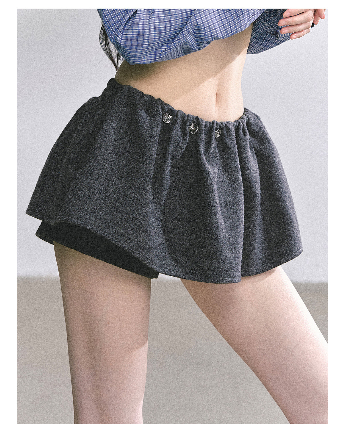 SHAOYEYAN Aomalm "Wild Model Legs" French wool midi skirt, women's autumn high-waisted A-line skirt