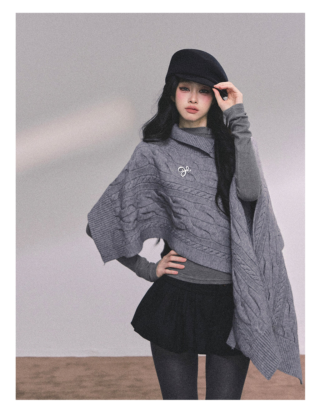 Shaoyeyan Women's Autumn Winter French Style High-end Knitted Wool Coat Loose Fit