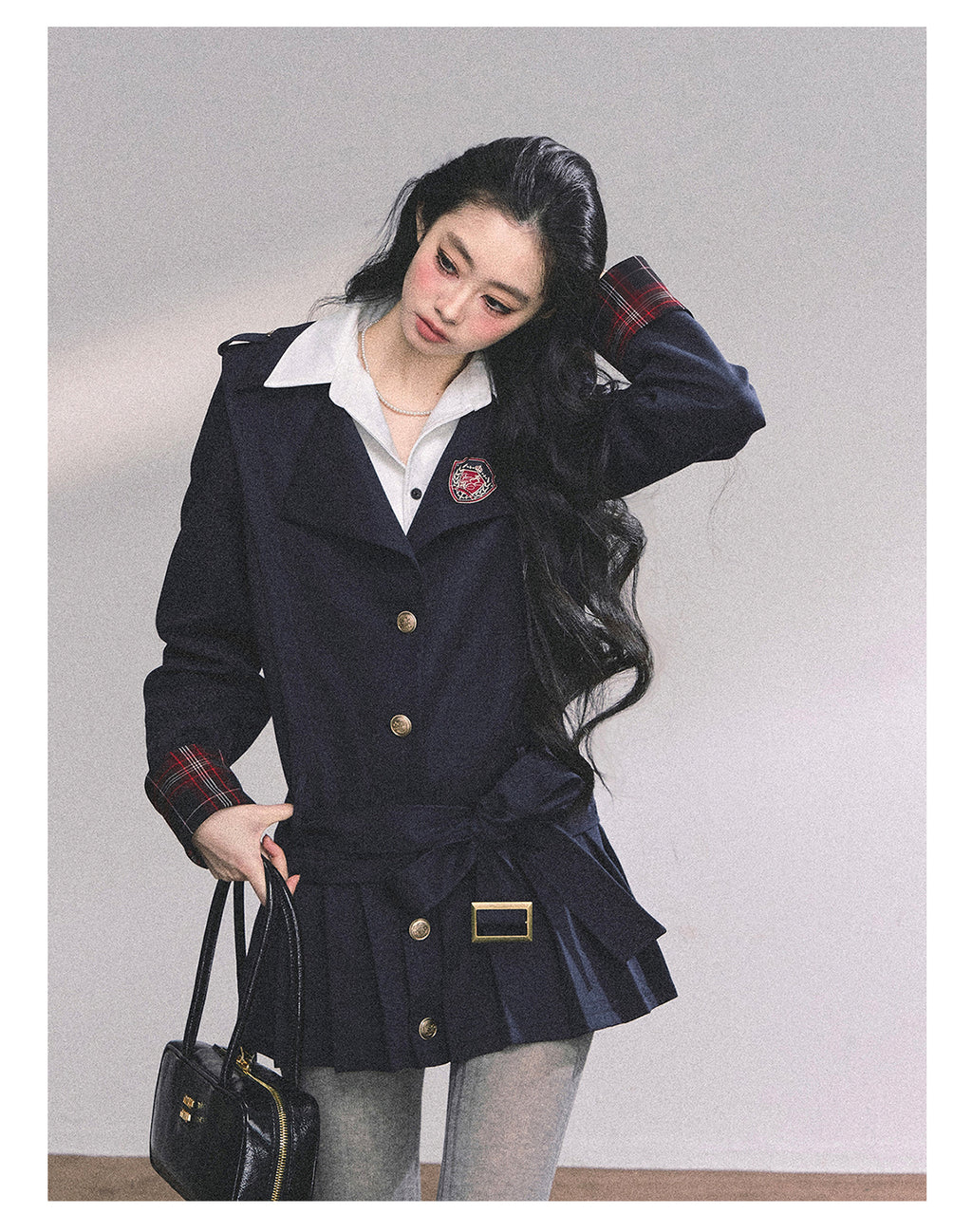 SHAOYEYAN Aomalm Women's "Ivy League Prep" Fake Two-Piece Mini Dress, American College Style Bodycon Autumn Mini Dress