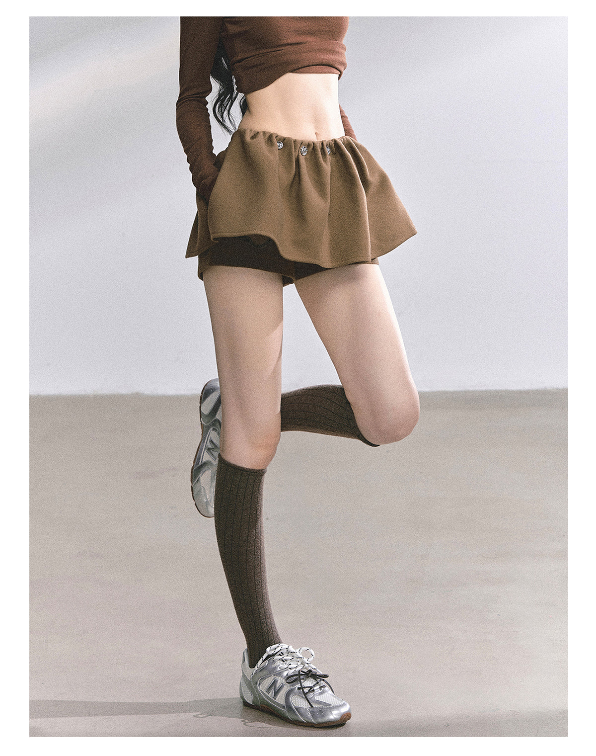 SHAOYEYAN Aomalm "Wild Model Legs" French wool midi skirt, women's autumn high-waisted A-line skirt