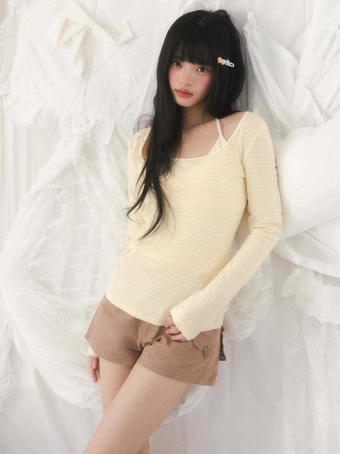 WEEKENDHUB Korean style two-piece top for women, new spring style, star pattern plaid tank top, layered top