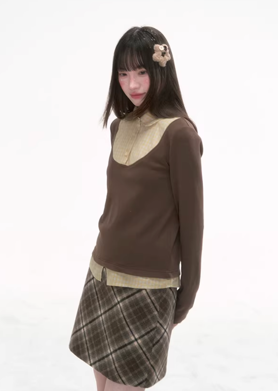 CANSTOREGIRLS New Winter Versatile Knit Sweatshirt "Whispers Between the Plaids" by Canned Goods Store