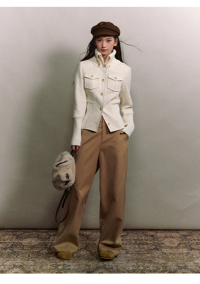 Soote Season Original Classic High Waisted Corduroy Cropped Coat