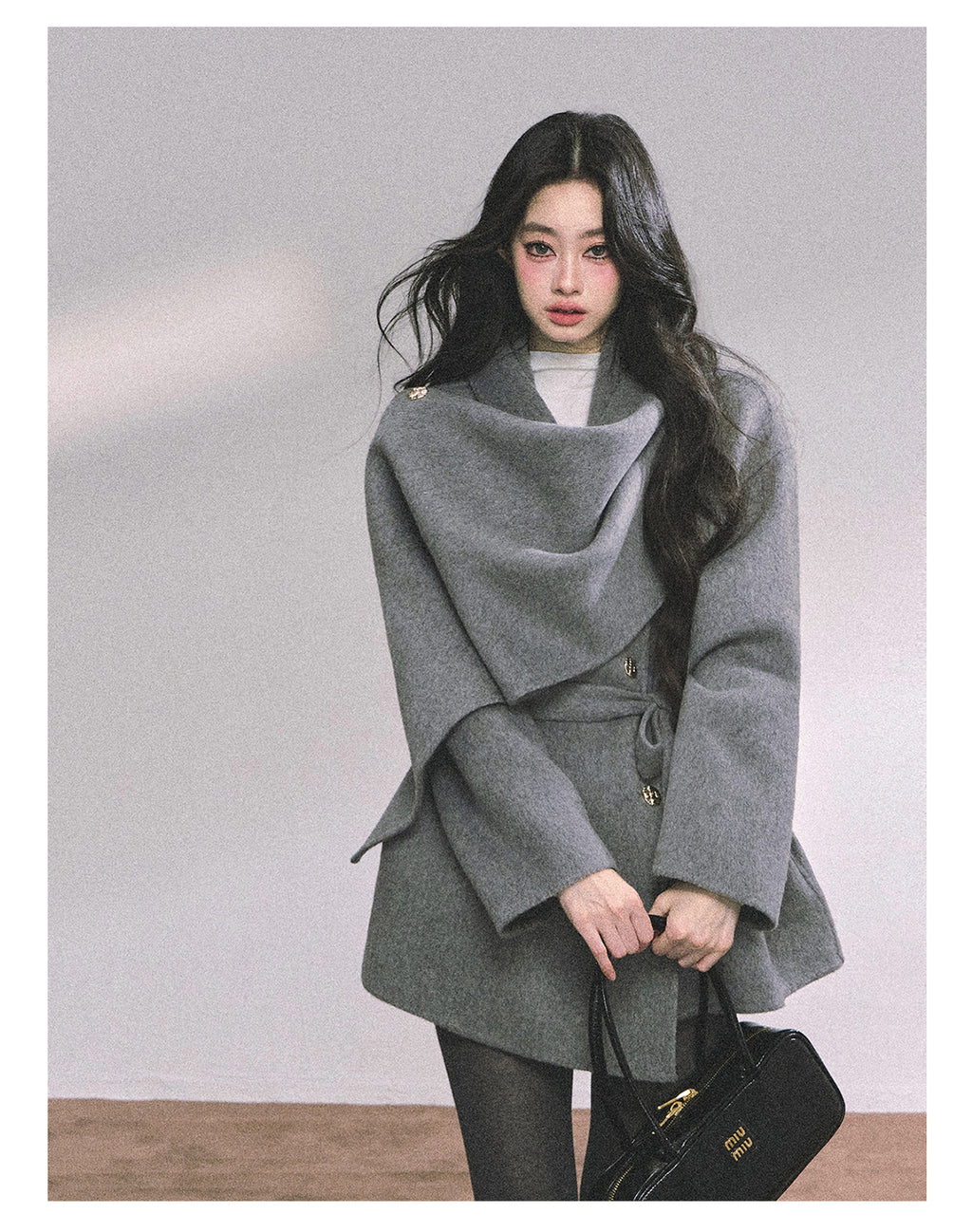 SHAOYEYAN Aomalm women's "Winter Balthore" French style English wool coat, loose double-sided wool coat.