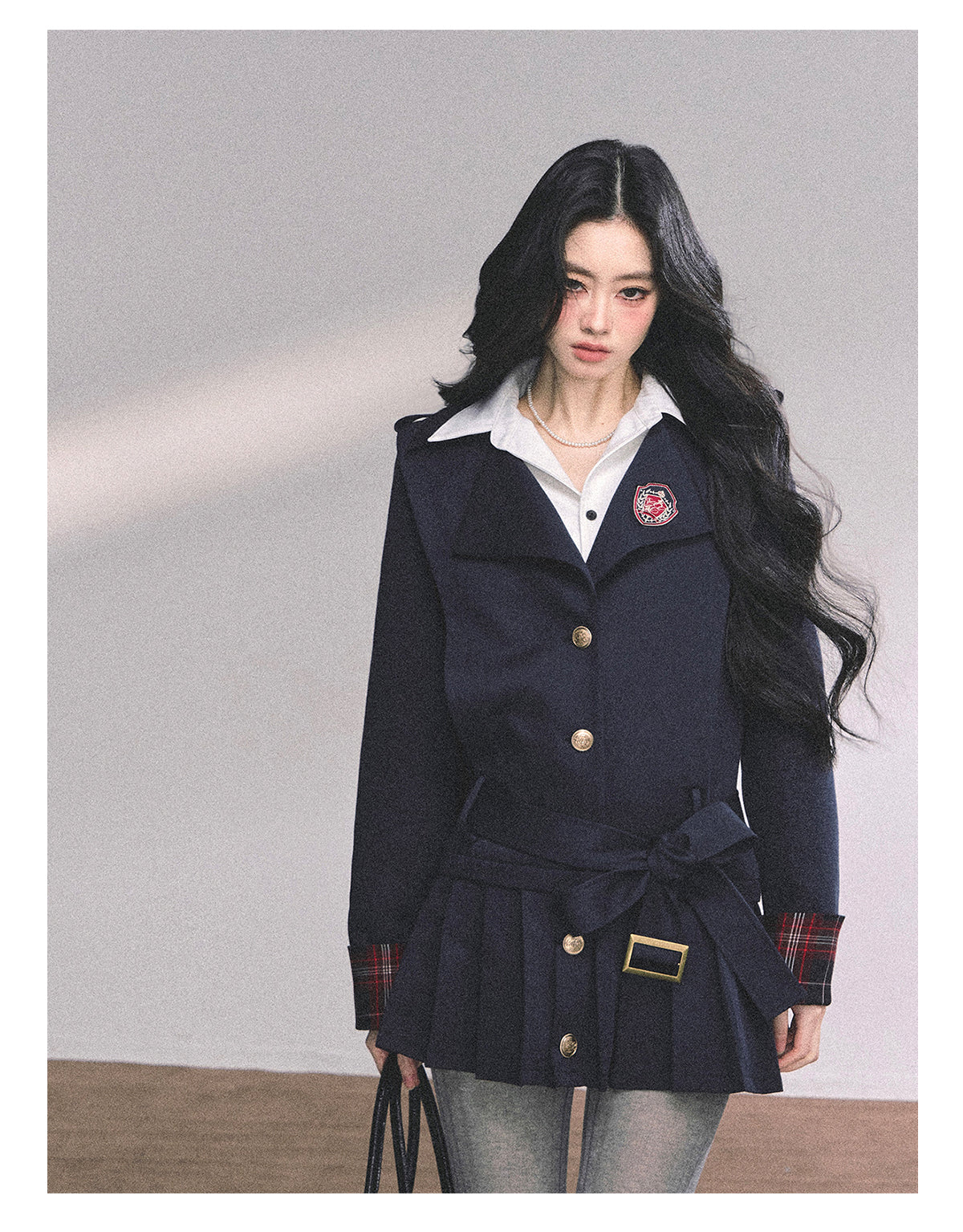 SHAOYEYAN Aomalm Women's "Ivy League Prep" Fake Two-Piece Mini Dress, American College Style Bodycon Autumn Mini Dress