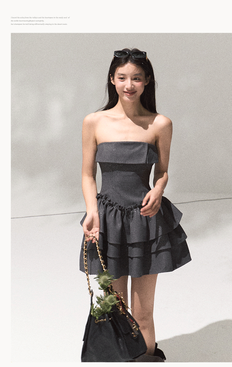 OAKMOO Silver Sequined Grey Bodycon Mini Dress with Waist (Sale)