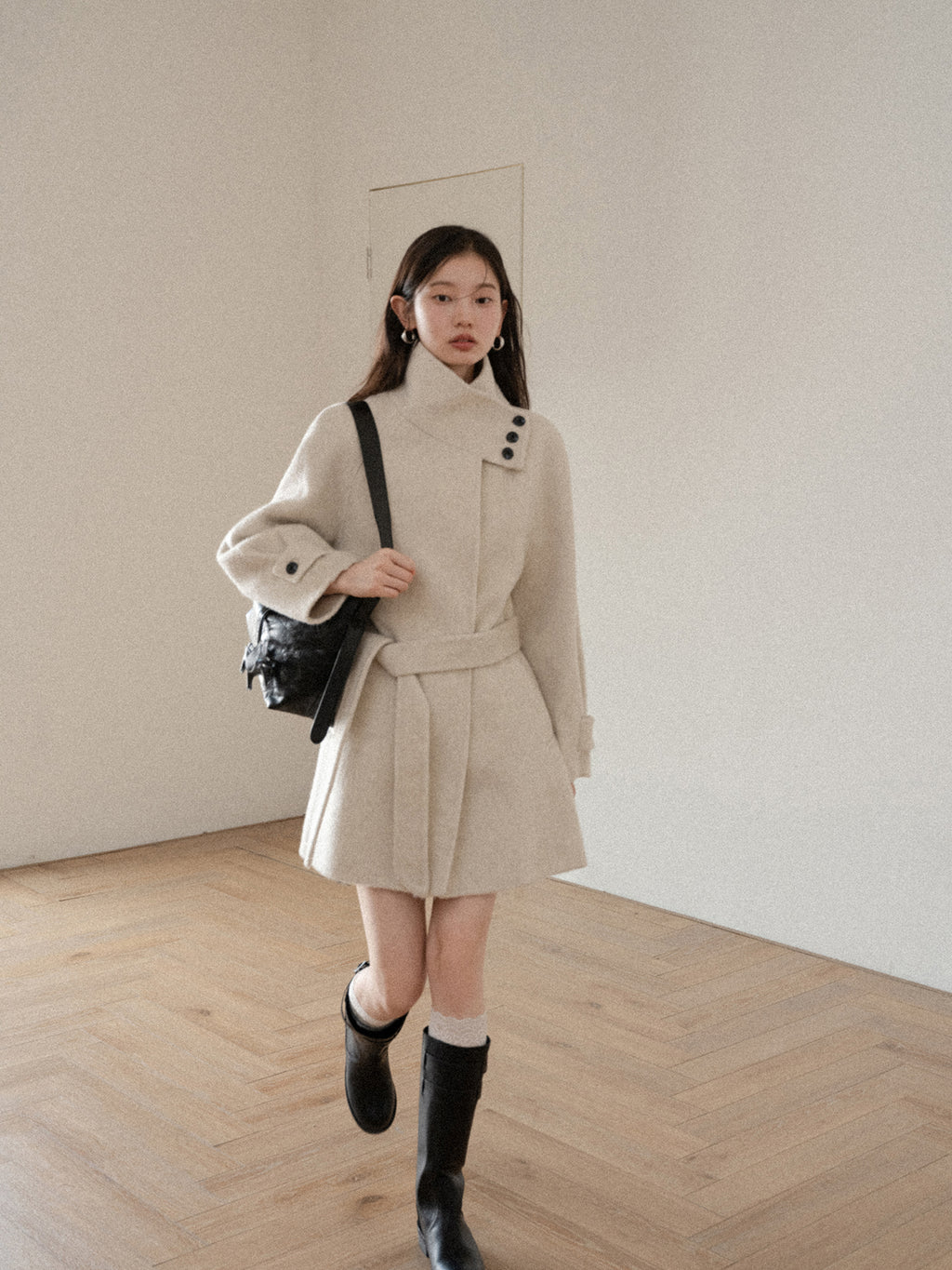 CANTONSTORY Yangcheng Story Korean style 70 double-sided wool coat made of fleece for women winter new design slimming waist