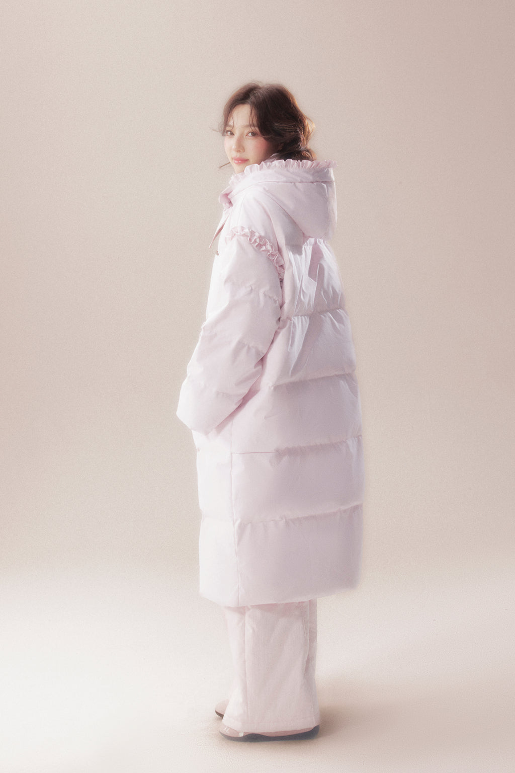 AORAA【極寒シリーズ】「雪国のあったか冬」オリジナルデザイン レーストリム付き防水ロングダウンジャケット第3世代