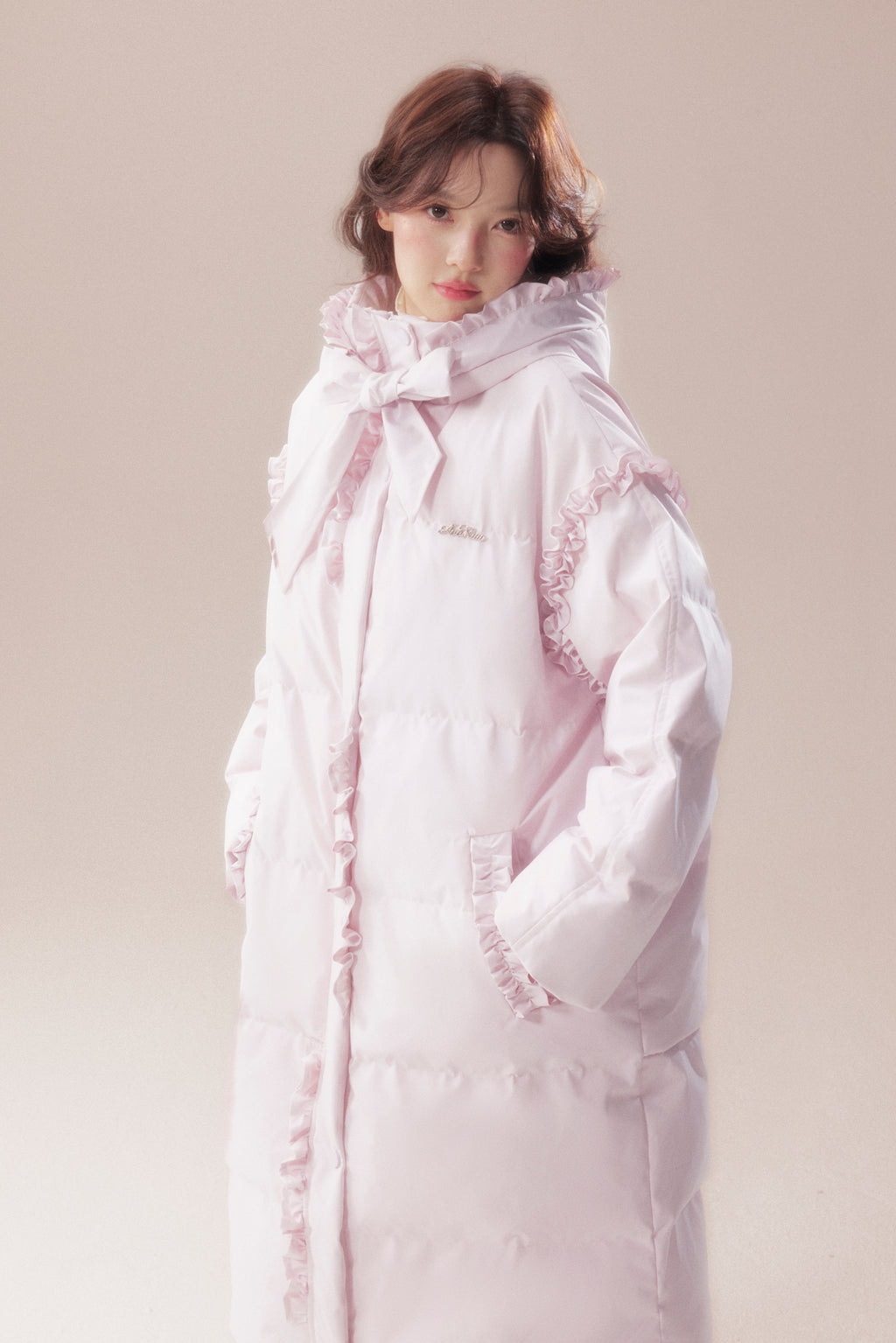 AORAA【極寒シリーズ】「雪国のあったか冬」オリジナルデザイン レーストリム付き防水ロングダウンジャケット第3世代