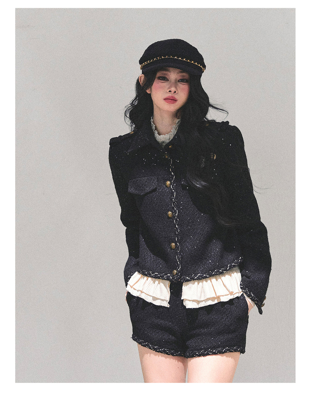 SHAOYEYAN Women's Chanel Style Rich Girl Suit, Three-Piece Winter Coat, Aomalm "Twilight Engulfs Me"