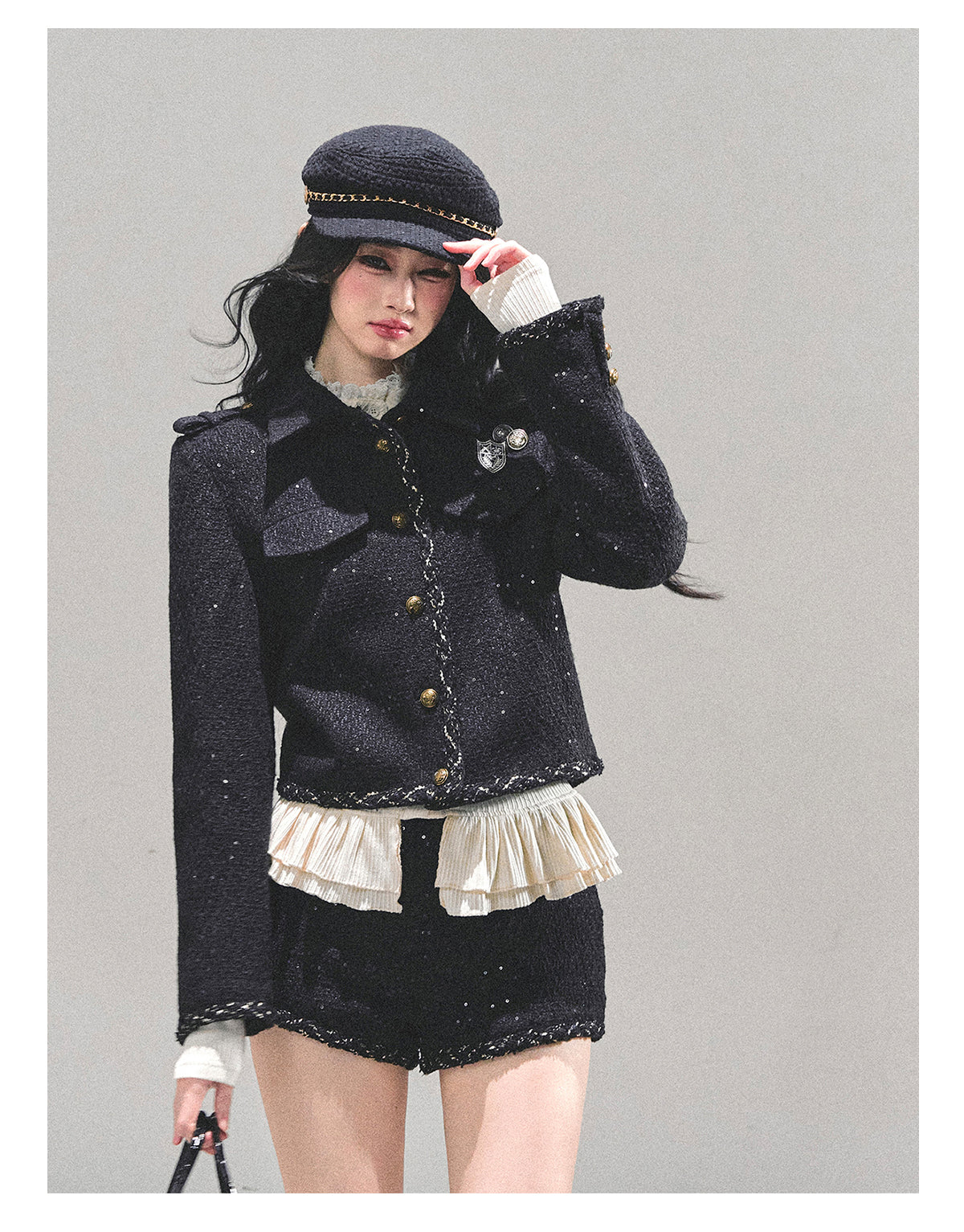 SHAOYEYAN Women's Chanel Style Rich Girl Suit, Three-Piece Winter Coat, Aomalm "Twilight Engulfs Me"