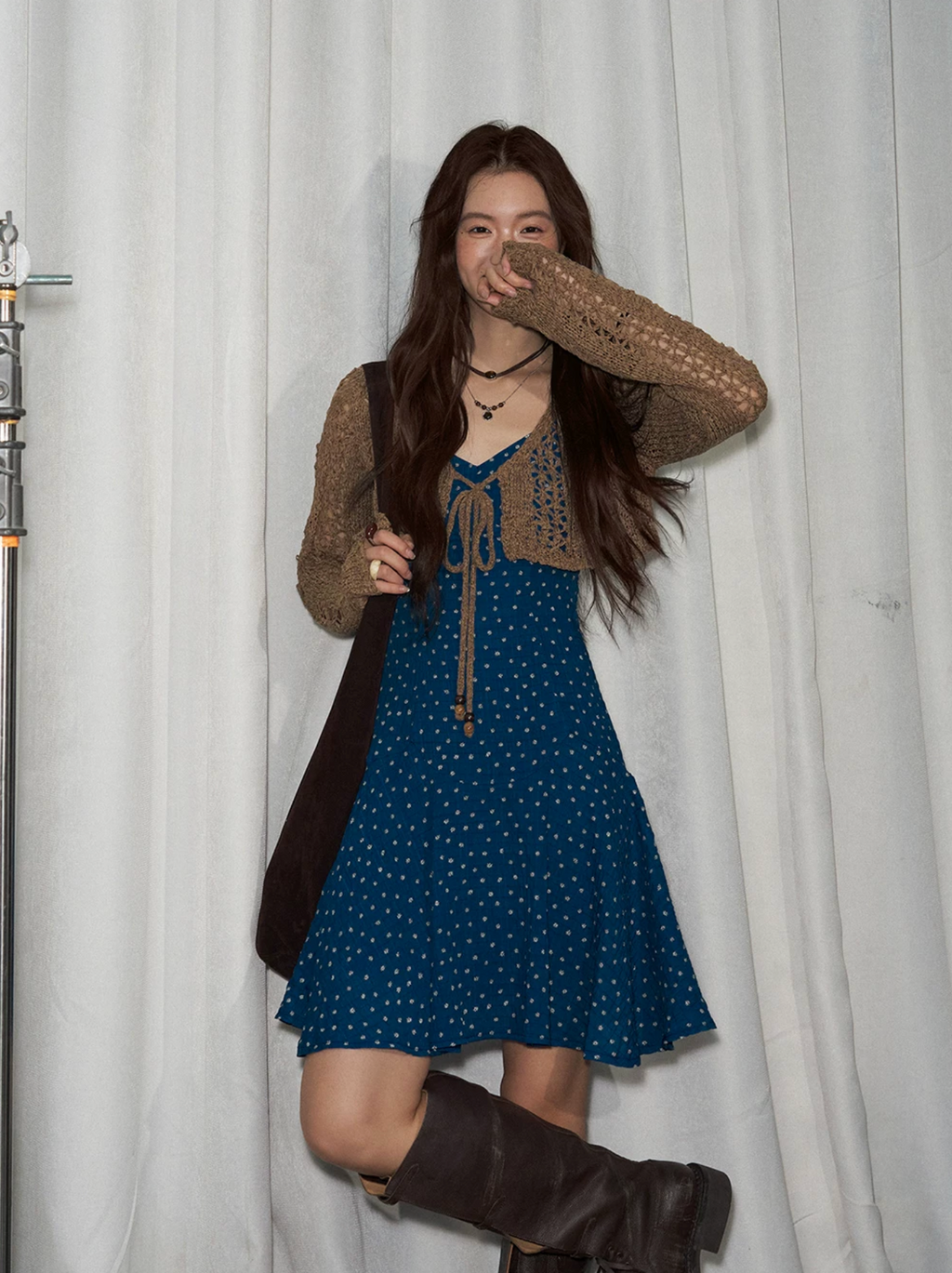 SOOLROK Summer multi-purpose knitted patchwork hole-protection short cardigan with holes