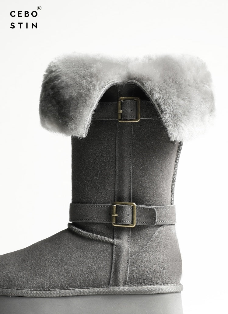 Cebostin Women's snow boots, high neck, wool lining, thick cotton material, new arrivals winter 2025 (sale)