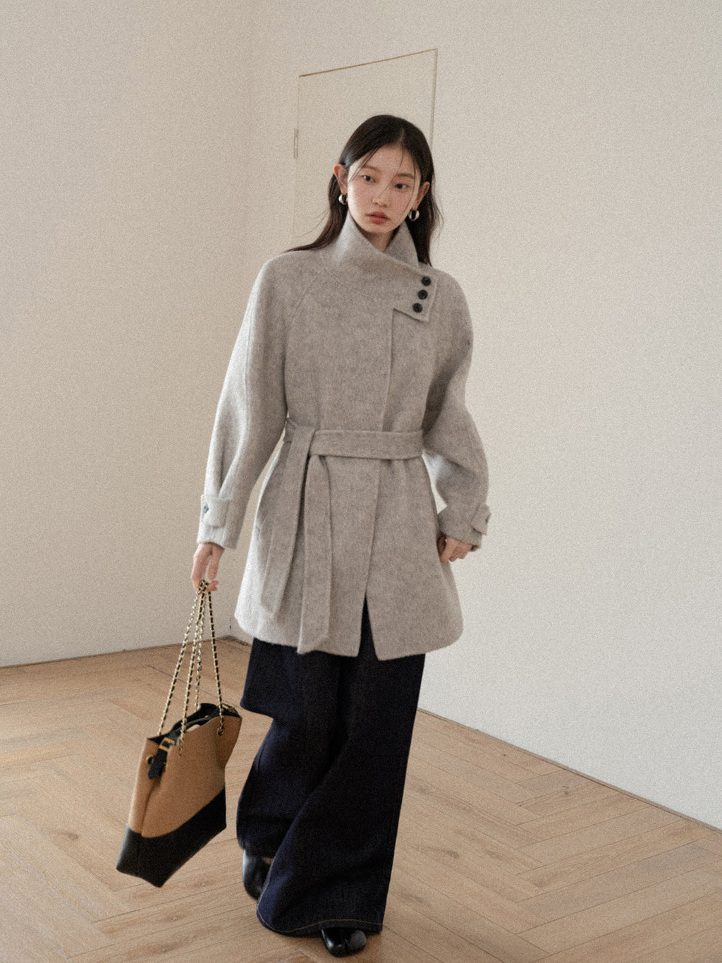 CANTONSTORY Yangcheng Story Korean style 70 double-sided wool coat made of fleece for women winter new design slimming waist