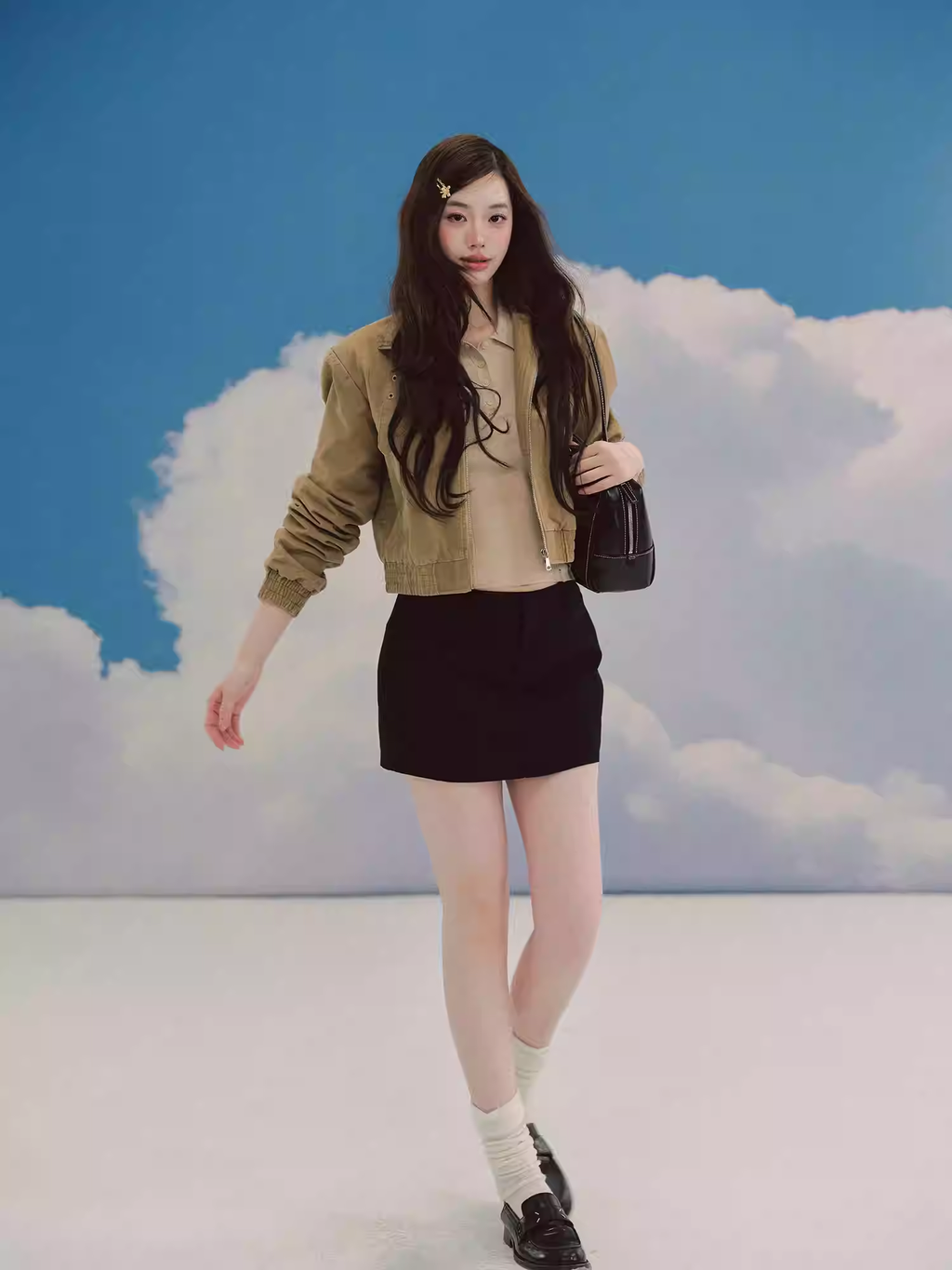 LaluneDuCiel Women's Wild Growth pure cotton retro slim-fit jacket, padded shoulders and shoulders, cotton.