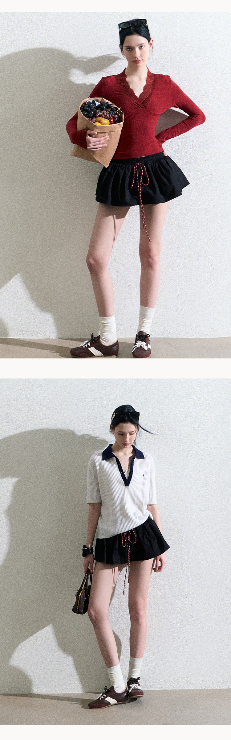 OAKMOO Multi-color stretch mini dress, drawstring, tulip skirt shape, "Lemon Scent" skirt shape, slimming and lengthening legs