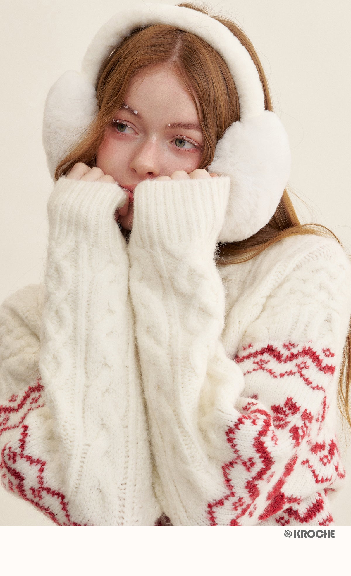 KROCHE Kroche Fair Isle Color Block Knit Crewneck Sweater by Zhao Jinmai