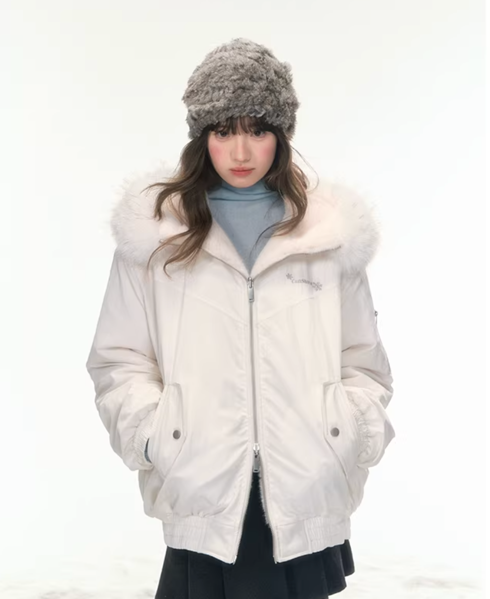 CANSTOREGIRLS 'Navigator's Diary' - New reversible short bomber jacket for women, made of cotton, perfect for winter.