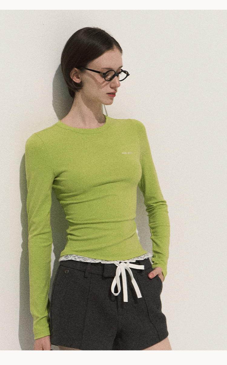 OAKMOO Elastic waistband lace long sleeve T-shirt OAKMOO/"See Yourself and Good Weather" (Sale)