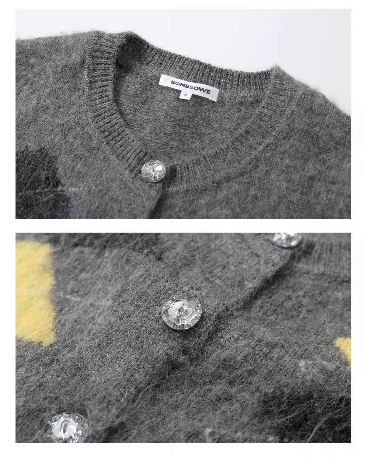 SOMESOWE Diamond Quartz Knitted Sweater