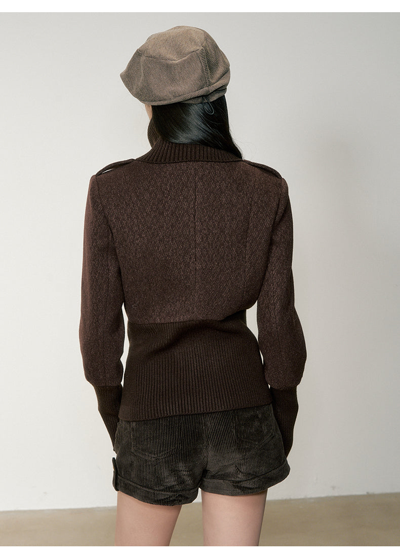 Soote Season Original Classic High Waisted Corduroy Cropped Coat
