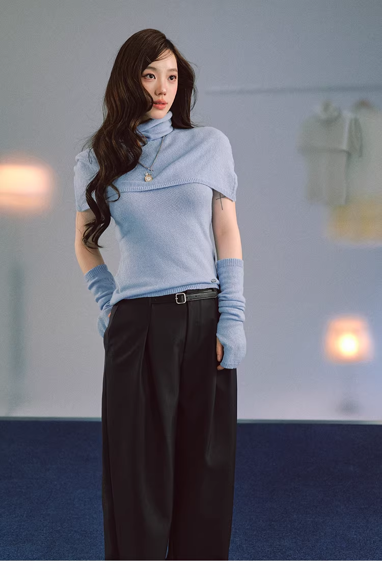 LaluneDuCiel Women's Spring Artist Style Loose High-Neck Coat