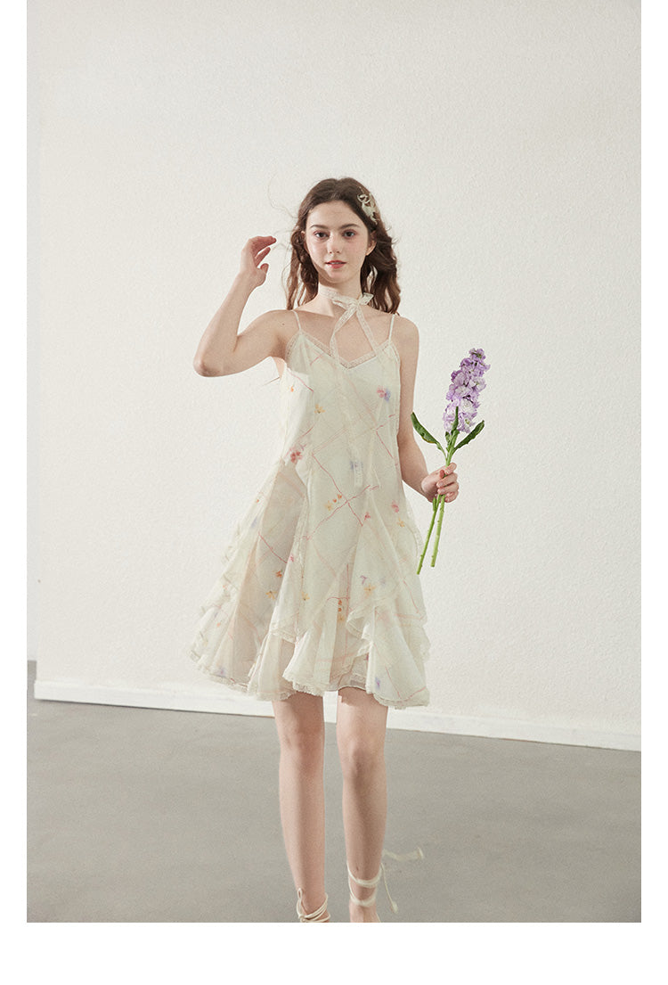 "Vanilla Star Ice" uneven hem pleated maxi dress for summer holidays, Callmelater