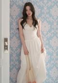 LaluneDuCiel Romantic loose-fitting Afro dress with cherry blossom pattern - Modal summer vacation dress