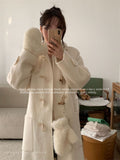 2024 new Korean style full coverage velvet gloves for women, Thick winter gloves with laces, suitable for cycling, skiing, windproof and warm.