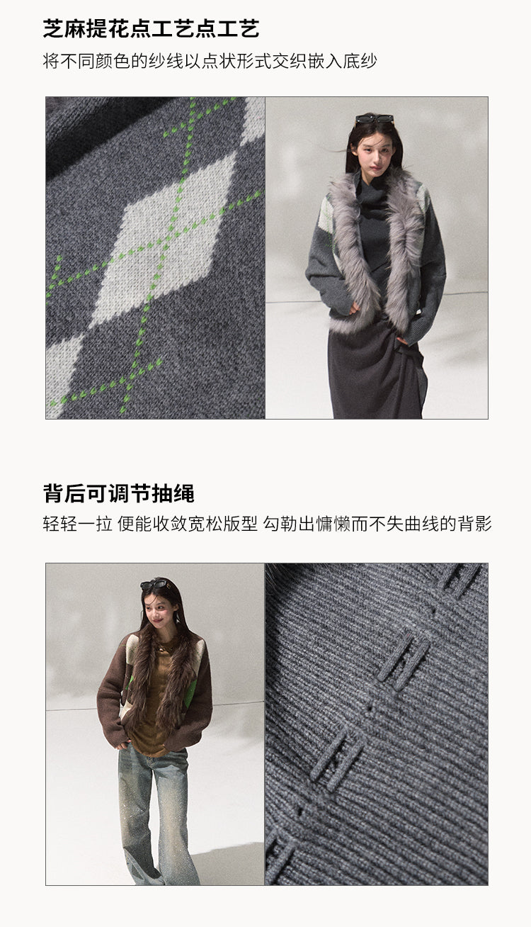 OAKMOO "Tangible Gift" - Women's Loose Cardigan with Raccoon Collar, Thick and Warm Coat.