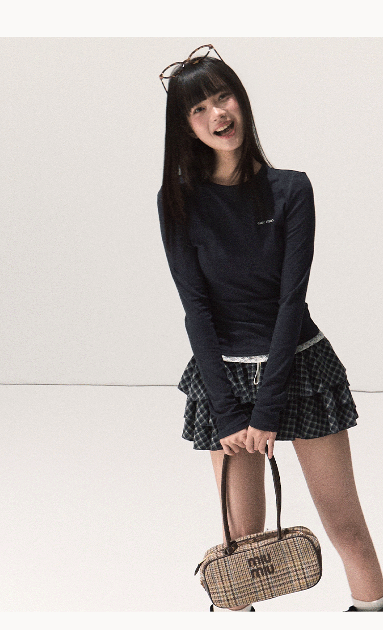 OAKMOO Elastic waistband lace long sleeve T-shirt OAKMOO/"See Yourself and Good Weather" (Sale)