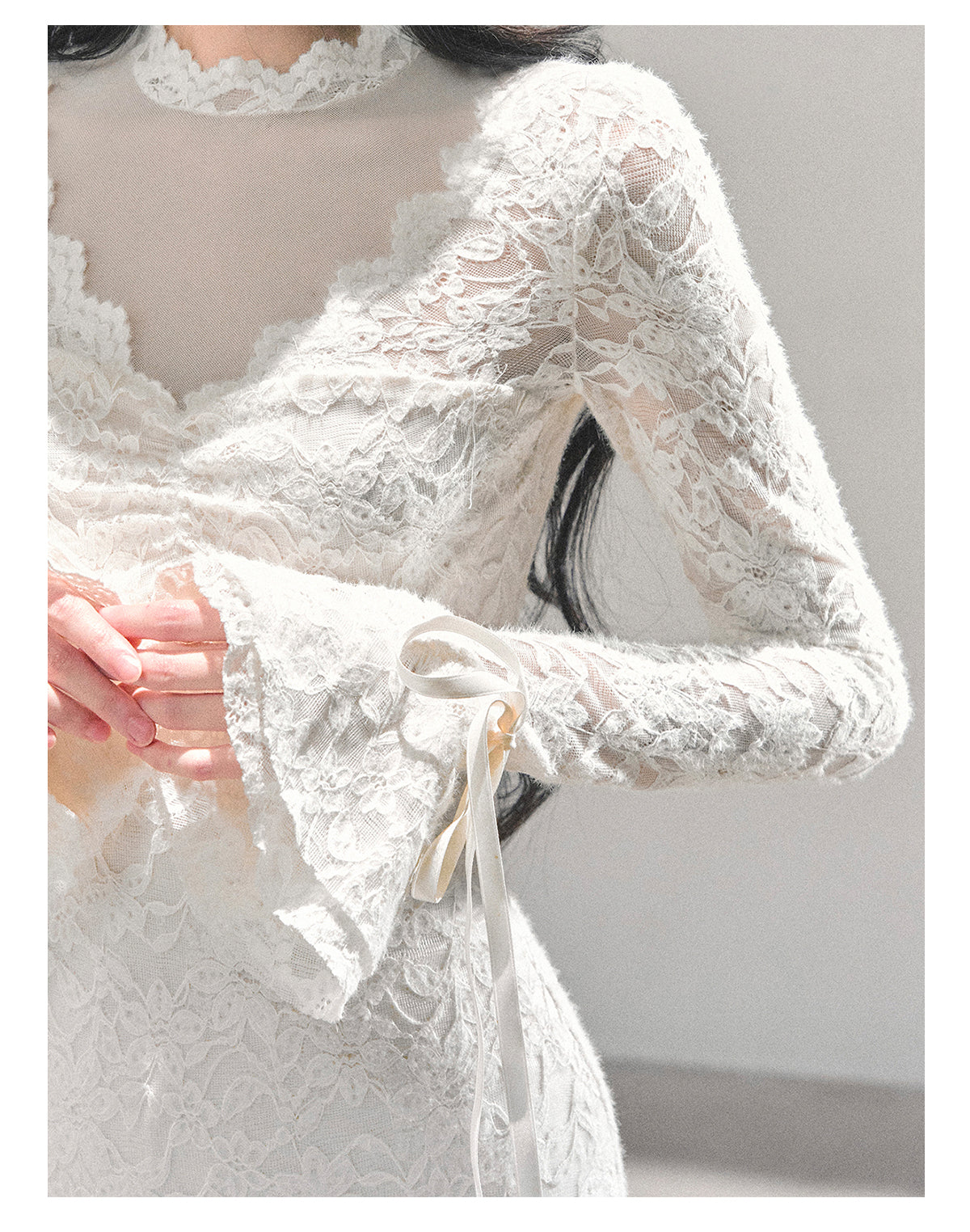 SHAOYEYAN Women's "Full Moon Moment" Long Sleeve Lace Dress (Winter)