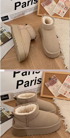 FEISHOUO New fall/winter 2025 fleece-lined thick-soled shoes, multi-purpose cotton shoes, thick-soled, anti-slip, warm snow boots for women.