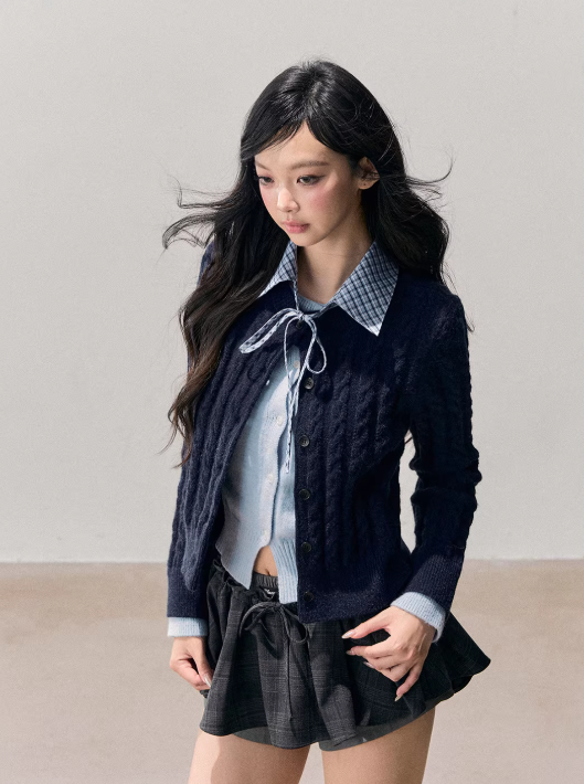 SHAOYEYAN Women's Two-Piece Faux Korean Style Knitted Cardigan Jacket for Winter