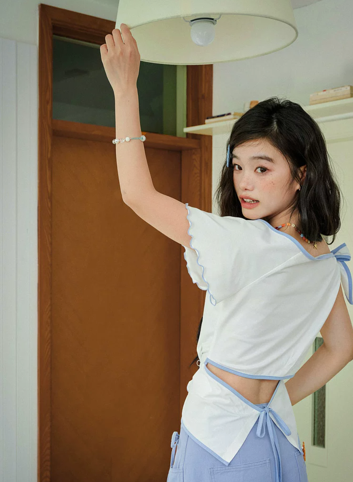 KUOSE Two-piece wide-leg t-shirt, off-shoulder, slim fit, short sleeves, spring/summer 2026 outfit, new elegant women's off-the-shoulder t-shirt