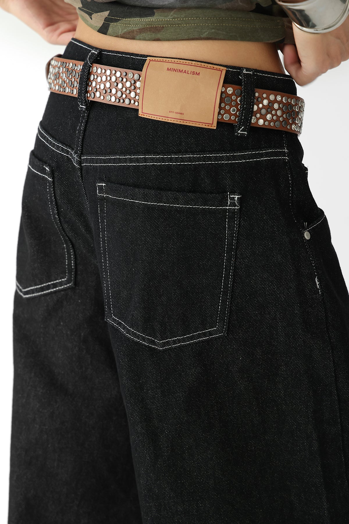Acestudios Black Low Rise Wide Leg Jeans