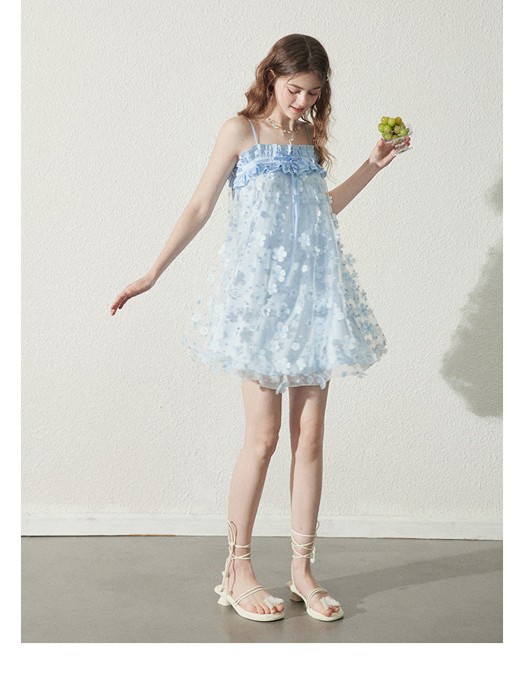 "Broken Star Glass" Callmelater Women's A-line Summer Mesh Princess Dress with Straps