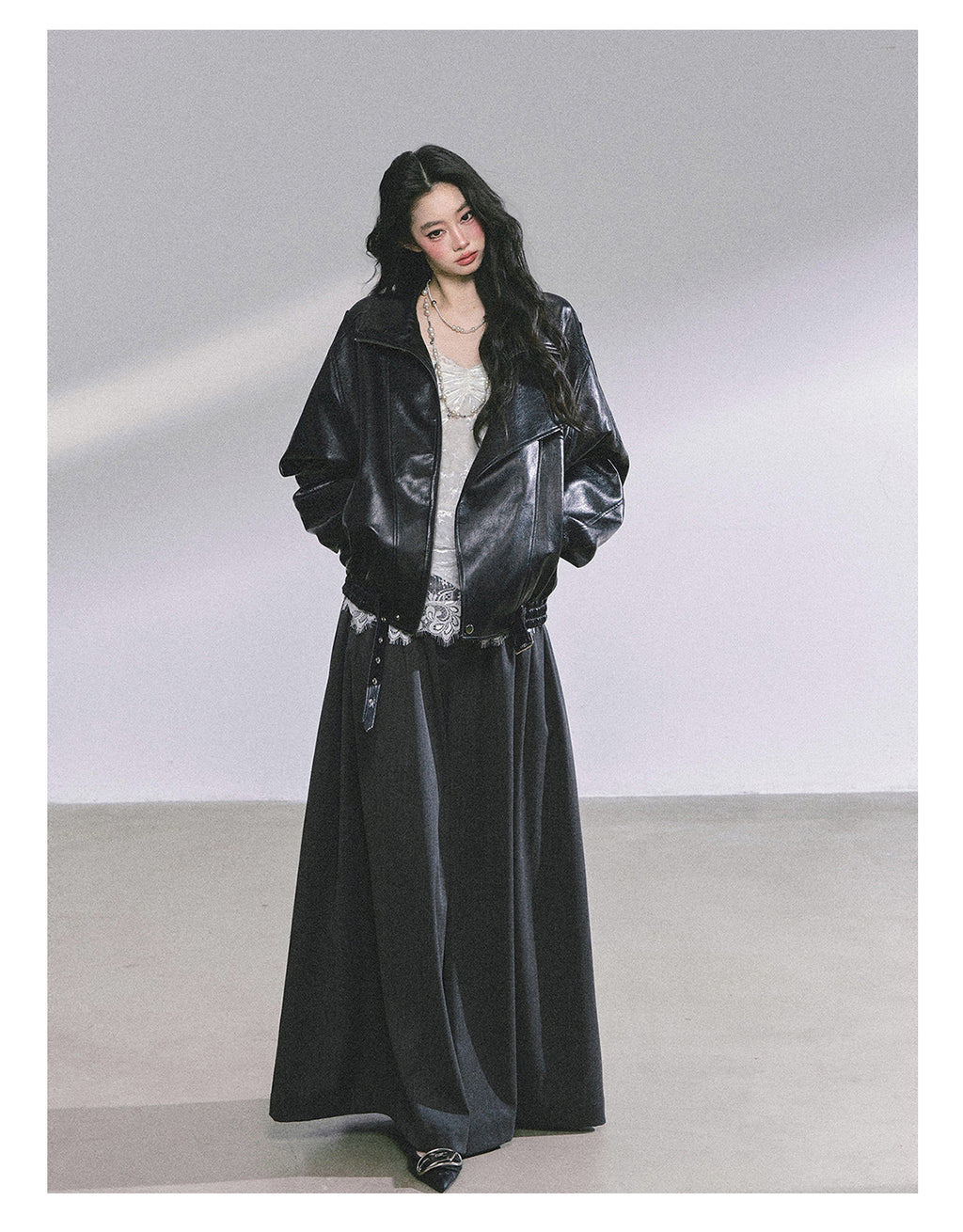 SHAOYEYAN Korean style comfortable wide leg pants for young women, loose straight leg pants, slim fit, gray long pants.