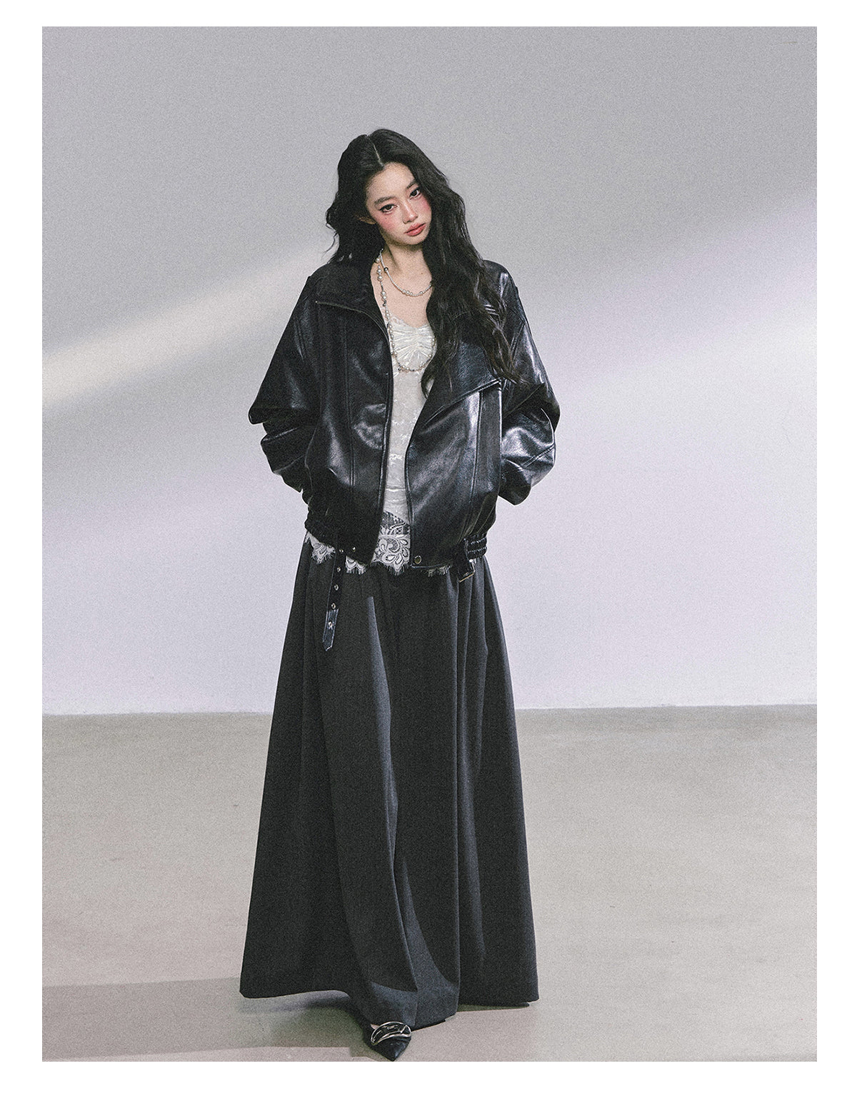 SHAOYEYAN Korean style comfortable wide leg pants for young women, loose straight leg pants, slim fit, gray long pants.