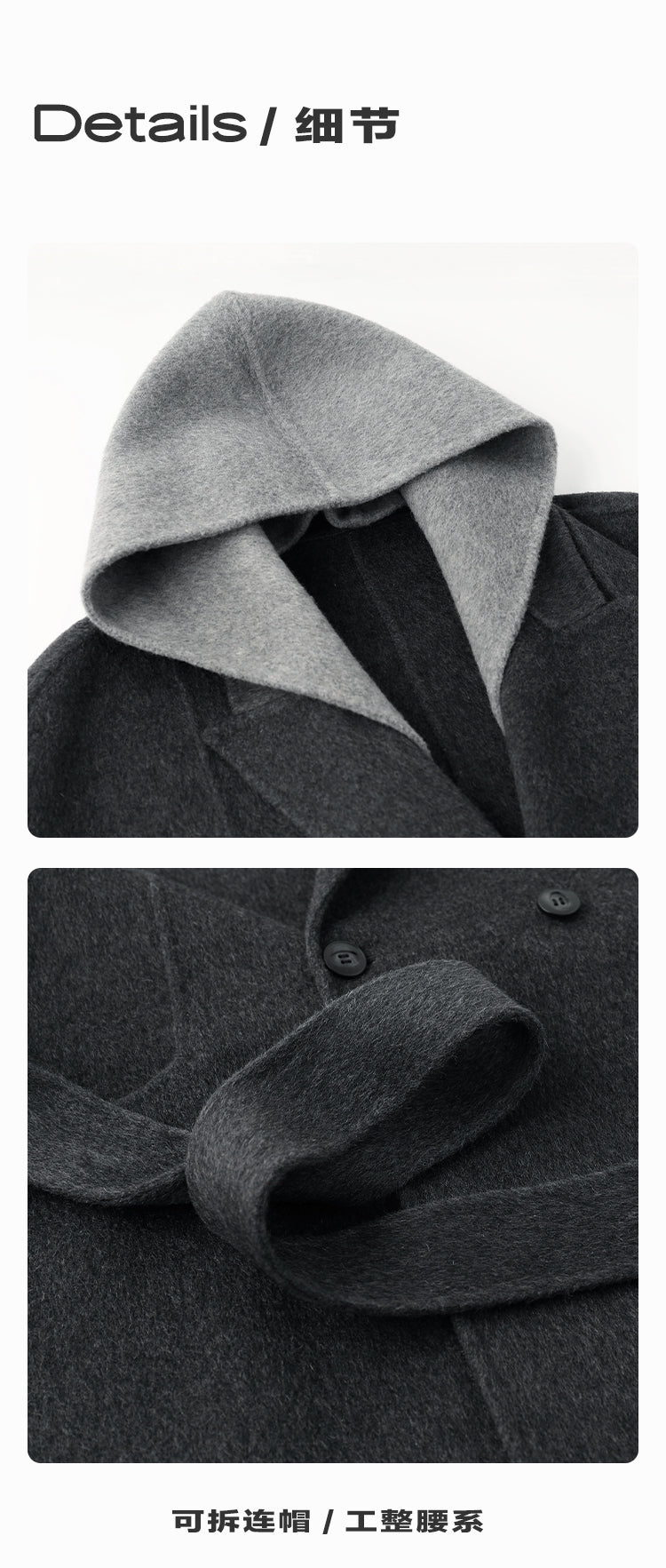 VEGACHANG 【Áo choàng ma thuật】Áo khoác len nữ, áo khoác len hai mặt mùa đông mới 2025