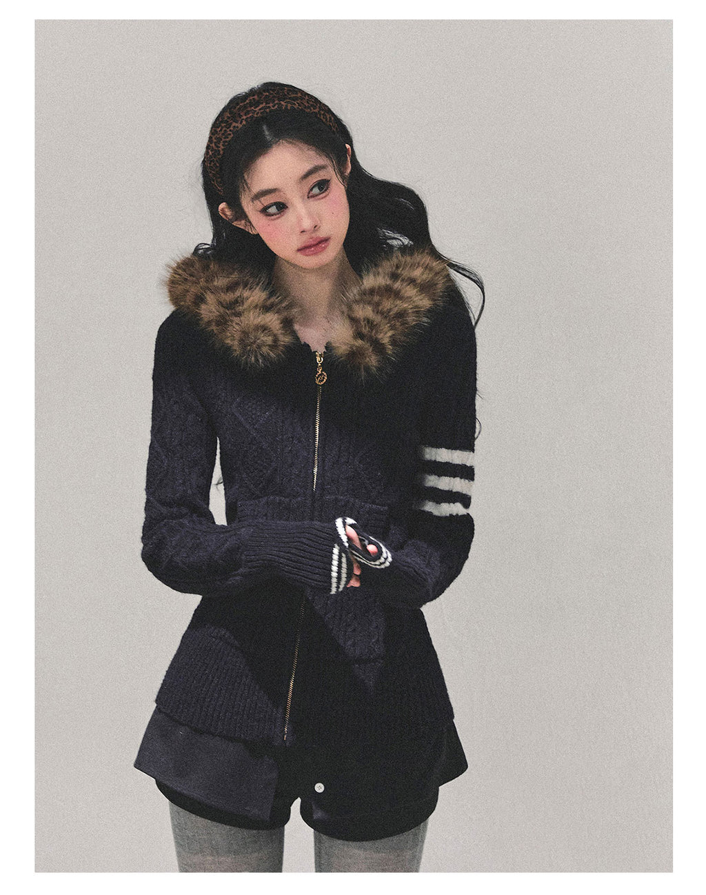 SHAOYEYAN "Only she wentby" - Women's winter American style hooded long sleeve cardigan sweater